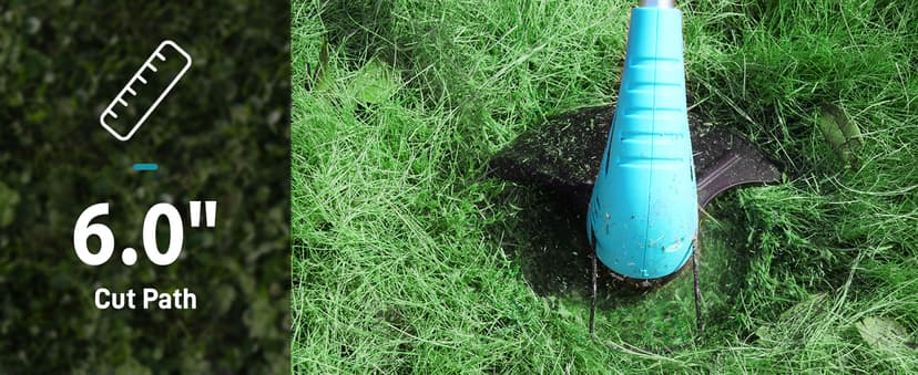 Cordless Lawn Trimmer Weed Wacker - HooSeen 12V Grass Trimmer Weed Cutter with 3 Types Blades, Hand Weeder, 2.0Ah Li-ion Battery Powered Weed Trimmer Grass Cutter for Garden and Yard