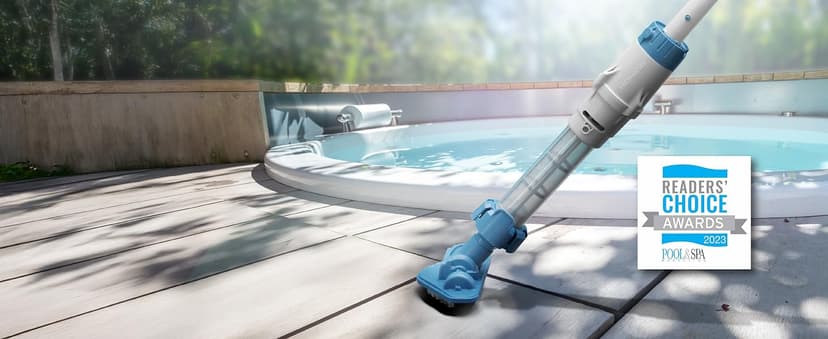 KOKIDO 5-in-1 Rechargeable Spa Vacuum Cleaner Set with 3 Hand Tools, IPX8 Safe for Warm/Cold Water, Portable, Light Duty Cleaning for Inflatable Spas, Hot Tubs, Jet Tubs, Debris & Sand Cleaning XV100