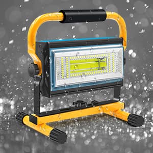 100W COB Rechargeable Work Light, 7000LM Cordless LED Work Lights, Waterproof Portable Flood Light with Stand for Outdoor Camping, Hiking, Garage, Car Repairing, Workshop Job Site Lighting