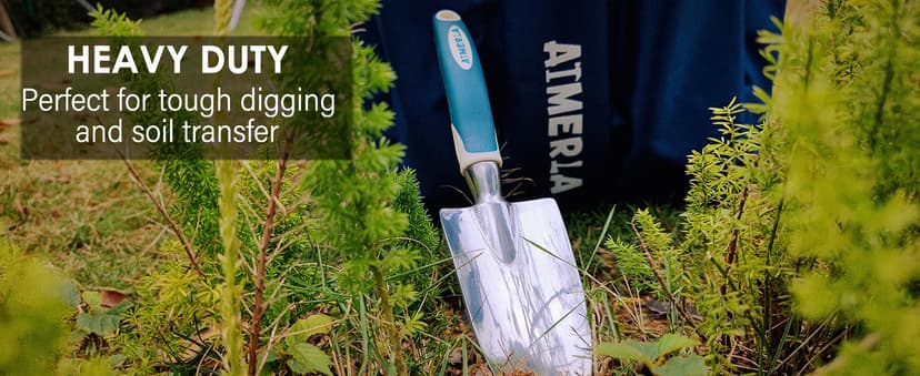 Gardening Tools Set of 9 Heavy Duty Garden Tools with Non-Slip Rubber Grip with Large Garden Bag for Tools Durable Hand Tools for Gardening, Weeding,Gardening Gifts for Women,Men