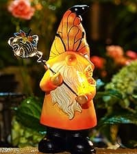 Nacome Solar Guardian Lion Garden Statue: Outdoor Decor Sculpture with Ball Lights for Yard Art Porch Patio - Unique Birthday Gifts for Women Mom