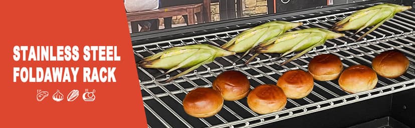 Stainless Steel Warming Rack Compatible with Masterbuilt Gravity Series 1050 Digital Charcoal Grill + Smoker, Foldable Grate Replacement Parts of MB20041220