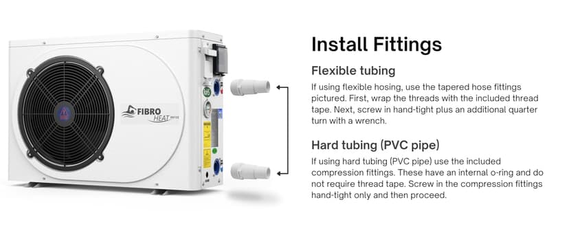 FibroPool Swimming Pool Heat Pump - FH135 35,000 BTU - for Above and In Ground Pools and Spas - High Efficiency, All Electric Heater - No Natural Gas or Propane Needed