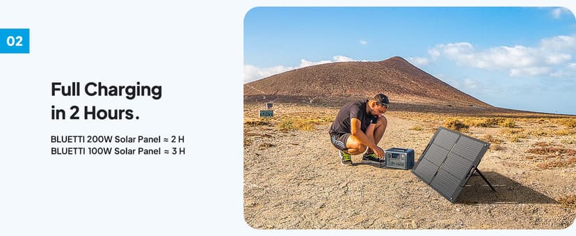 BLUETTI Solar Generator EB3A, 268Wh LiFePO4 Battery Backup w/ 2 600W (1,200W Surge) AC Outlets, Recharge from 0-80% in 30 Min., LFP Backup for Outdoor Camping, Trip, Power Outage