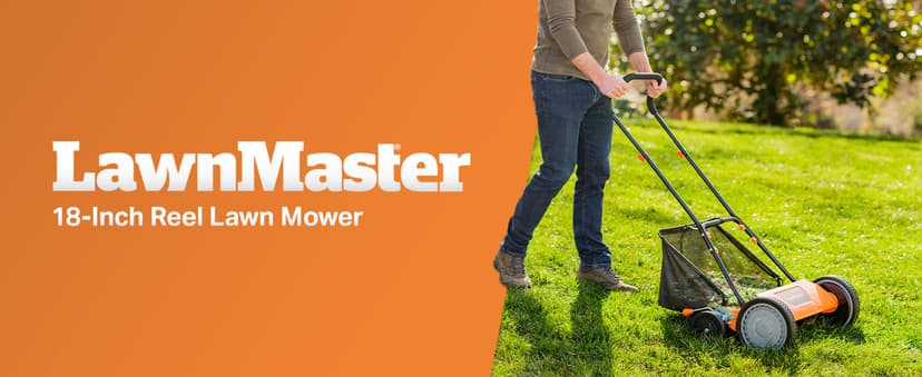 LawnMaster LMRM1801 Push Reel Lawn Mower 18-Inch 5-Blade