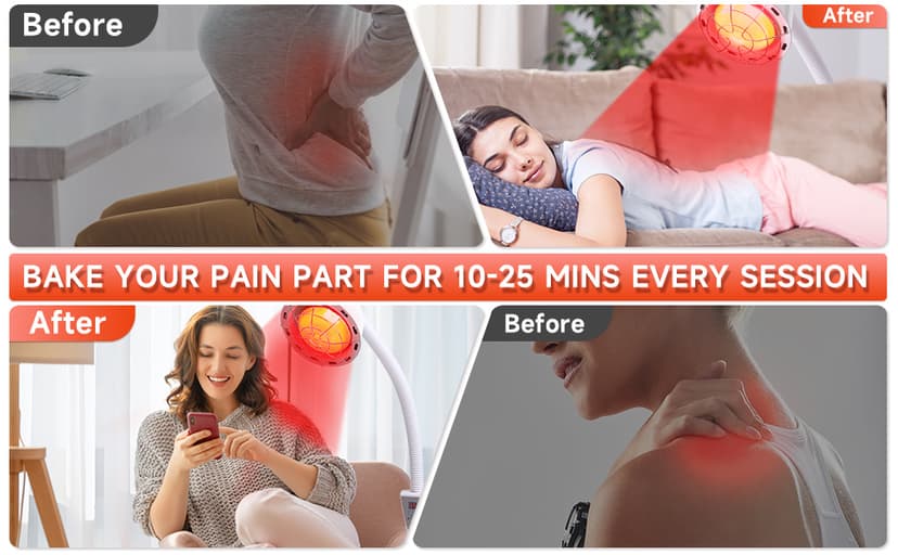 Infrared Light,White 275W Near Red Infrared Heat Lamp for Relieve Joinpt Pain and Muscle Aches