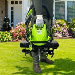 18-Inch 13.5 Amp Tiller/Cultivator with 6 Steel Tines, 3-Adjustable Wheels, Foldable Handle, 8'' Tilling Depth Electric Corded Tillers, Electric Garden Rototiller for Garden Lawn Soil Digging