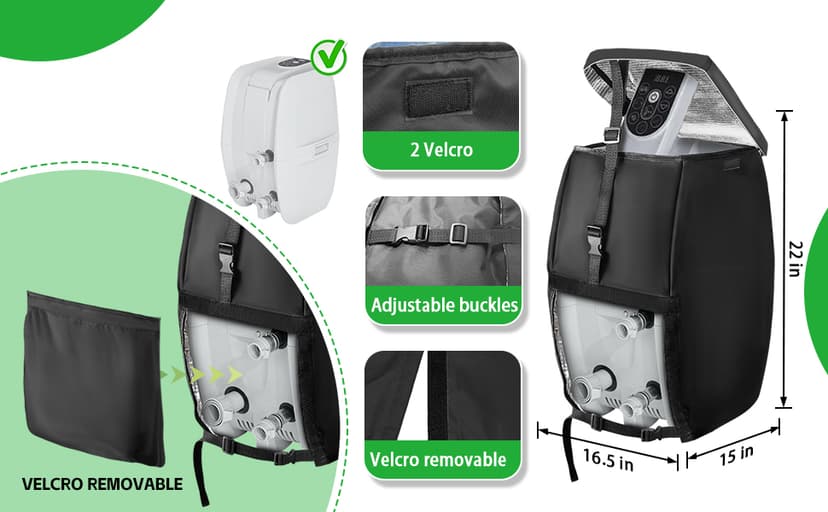 Hot Tub Spa Heater Pump Cover Black - Weatherproof Water Pump Cover for Winter Freeze Protection - Compatible with Heating Pumps with 3 Connectors(Cover Only)