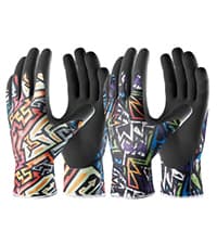 COOLJOB Gardening Gloves for Men, 2 Pairs Breathable Rubber Coated for Garden Weeding Landscaping, Outside Work for Lawn Yard, Men's Medium Size, Black & Red