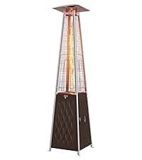EAST OAK Pyramid Patio Heater, 48,000 BTU Outdoor Patio Heater, Quartz Glass Tube Propane Heater for Commercial & Residential, Triple Protection System, With Wheels, 2024 Upgrade, Bronze