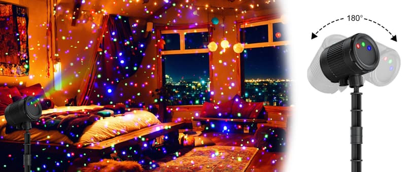 Laser Christmas Projector Lights Outdoor, 3 Color Laser Light Projector, Firefly Lights Show with RF Remote, Waterproof, Indoor Holiday Decoration, Christmas Gift, Wedding, Home Decor, Party, Garden