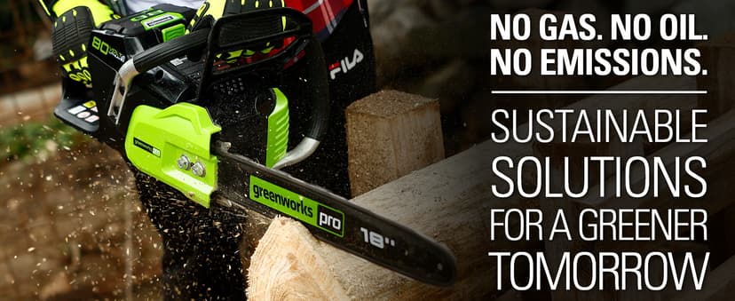 Greenworks 80V 18" Brushless Cordless Chainsaw (Great for Tree Felling, Limbing, Pruning, and Firewood) / 75+ Compatible Tools), Tool Only, Black & Green