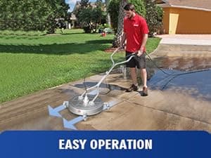 janz 24'' Pressure Washer Surface Cleaner with 4 Wheels,Dual Handle,Stainless Steel Housing, 4 Replacement Nozzle Cores and 2 Hose Adapters,Ideal for Driveways, Sidewalks,Patios,Decks Cleaning