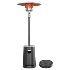 EAST OAK Pyramid Patio Heater, 48,000 BTU Outdoor Patio Heater All Stainless Steel, Quartz Glass Tube Propane Heater, Triple Protection System, With Wheels, Outdoor Heater for Commercial & Residential