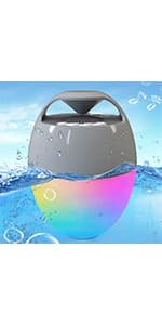 Floating Pool Speakers with Colorful Lights, IP68 Waterproof Bluetooth Speaker for Pool, Crystal Clear Sound Hot Tub Speaker for Pool, Spa and Outdoor