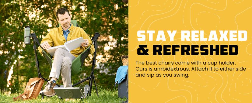 Wise Owl Outfitters Ultimate Comfort Camping Hammock Chair - Adjustable Height, Backrest, and Padded Seat - Perfect for Short & Tall Adventurers - Green