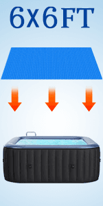 Solar Hot Tub Spa Bubble Cover Blanket for 6 7 Ft Round Inflatable Hot Tub Spa Pool Thermal Insulation Floating Bubble Wrap Covers Blankets(6 Ft)