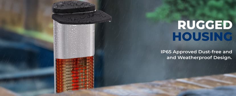 SereneLife Infrared Patio Heater, 1500W Electric Heater with Remote, Quiet Operation, IP65 Approved, Three Heat Levels, Indoor/Outdoor for Patio, Restaurant, Backyard, Garage, Decks