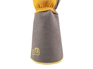 COOLJOB Thorn Proof Rose Pruning Garden Gloves for Women, Long Sleeve Padded Yard Work for Bush, Blackberry, Cactus, Heavy Duty/Puncture Resistant/Machine Washable, Medium, Yellow