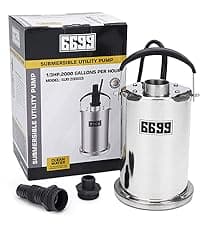 1/6HP Portable Utility Pump Submersible Small Backup Sump Pump Draining pump to Remove Water from Flooding House Basement Pool Tankless Heater Flushing Pump with 10-Foot Cord SUB 1100