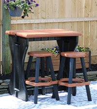 Single Bar Deep Grey Top & Black Base Ideal for Patio Hot Tub Area Backyard Durable WeatherResistant Design Easy Nohardware Assembly Proudly Made in USA