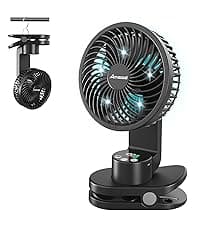 Portable Camping Fan with LED Lantern- 40H Work Time Rechargeable Battery Operated Fan with Hanging Hook for Tent Car RV Hurricane Emergency Outages Survival Kit