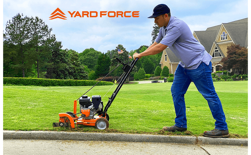 Yard Force YF7302 79cc 4-Cycle Gas Powered Edger with 9” Heavy-Duty Steel Blade, Adjustable Depth Lever and Folding Handle