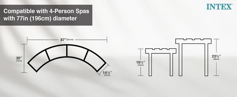 Intex 2 Medium PureSpa Benches, Compatible with Above Ground 4 Person Spas (Accessory Only)
