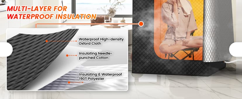 Sauna Box, Portable Sauna for Home, Large Sauna Tent with 3.0L Steamer for Full Body SPA, Easy Assembly Quick Heat-Up Sauna Experience