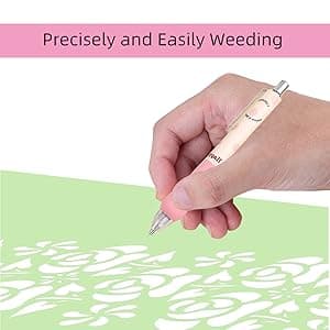 aigHOMnE 2 Piece Pin Pen Weeding Tool for Vinyl, Precision Weeding Pen Tools Quick Air Release Tool Pinpen for Craft Projects Pen Weeder Pokey Tool (2 Piece Random Color)