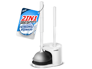 2Pack 2 in 1 Toilet Brush and Plunger Set, Extended Handle Plunger,Toilet Bowl Brush Plunger Set,Clean Gloves,Cleaning Tools,Cleaning Brush,Cleaning Supplies,Toilet Brush Plunger Combo,Black