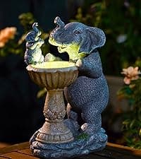 Nacome Solar Guardian Lion Garden Statue: Outdoor Decor Sculpture with Ball Lights for Yard Art Porch Patio - Unique Birthday Gifts for Women Mom