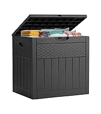 120 Gallon Resin Deck Box, Weatherproof Outdoor Storage Box for Patio, Garden, Pool, and Yard, Lockable Waterproof Bin for Tools, Cushions, and Accessories, Grey