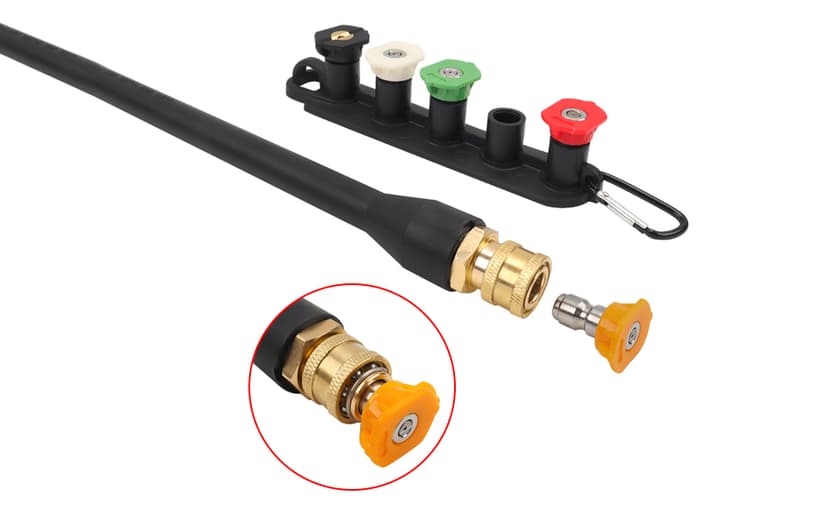 Pressure Washer Replacement Spray Wand with Turbo Nozzle and 5 Spray Tips and Belt Clip Nozzle Holder, Compatible with Husky Greenworks Ryobi Homelite Portland Electric Pressure Washers