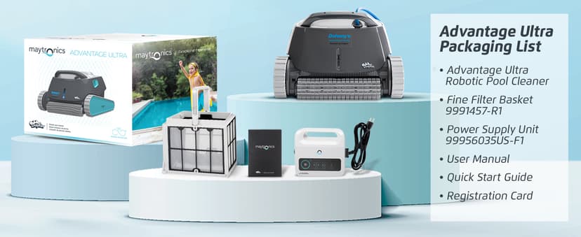 Dolphin Advantage Ultra Automatic Robotic Pool Vacuum Cleaner, Wall Climbing, Waterline Scrubber Brush, Top Load Filter, Ideal for In-Ground Pool Types Upto 50 FT in Length