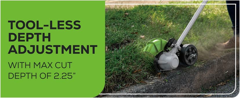 Greenworks 80V 8" Brushless Cordless Edger, Battery and Charger Not Included