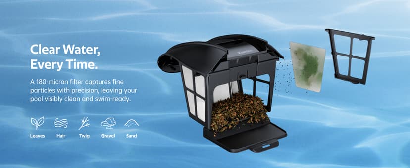 Pool Cleaner K60, 6H Runtime Cordless Robotic Pool Vacuum, Touch Screen, Smart Navigation, Cleans Floor, Walls, Waterline, Ideal for Above & In-Ground Pools, Self-Parking