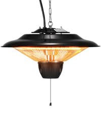 VEVOR Hanging Patio Heater, 1500W Outdoor/Indoor Electric Space Infrared Heater, IP34 Protection Ceiling Heater with 23.6 inch Pull Cord & 20 inch Adjustable Chain, for Porch,Patio,Dining Room,Studio