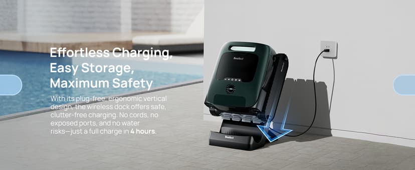 Beatbot AquaSense 2 Pro Cordless Robotic Pool Cleaner, Unmatched 5-in-1 Cleaning, Surface Parking, Pool Skimmer with APP Control, Water Clarification, for Pools up to 3,875 Sq.ft– Obsidian