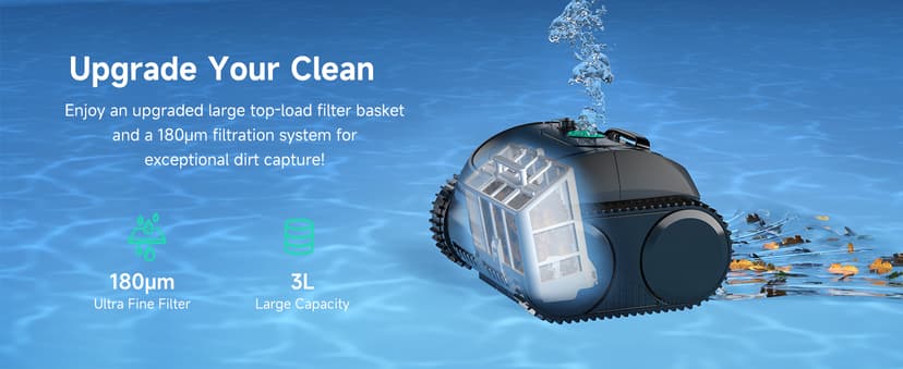 (2025 Upgrade) WYBOT C1 Robotic Pool Vacuum for Inground Pools, 150min Runtime Cordless Pool Cleaner, 4-in-1 Wall & Waterline Cleaning Up to 1,614Sq.ft, Smart Navigation, App Support