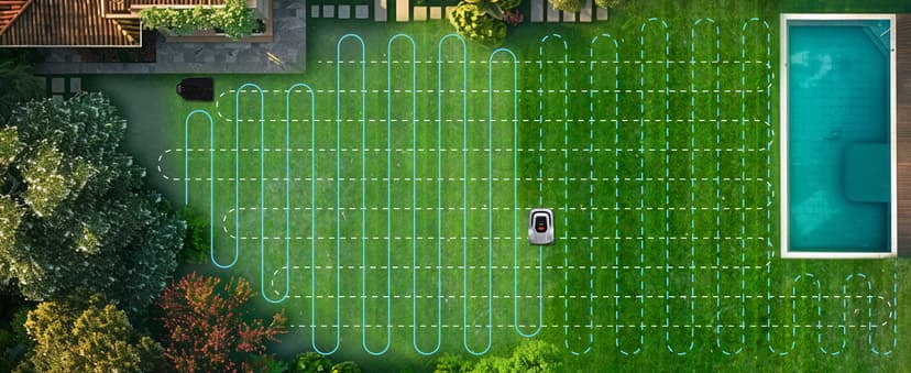 Robot Lawn Mower with Max 180m Stable Boundary Wire - Recommended 550㎡, Max 900㎡, 300% Higher Efficiency of Grid-Shaped Mowing Path, Automatic Robotic Lawn Mower with Auto Mapping & Recharge