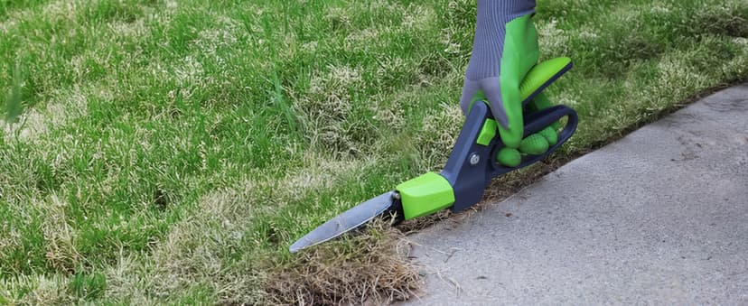 WORKPRO Grass Shears Handheld, Ultra-Sharp Grass Clippers with 360 Degree Swivel Blades, Manual Grass Cutter, Non-Slip Garden Shears, Gardening Scissors, Plant Clippers for Precise Lawn Trimming