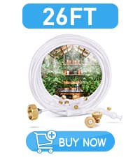 HOMENOTE Misting Cooling System, 26FT (8M) Misting Line + 7 Brass Mist Nozzles + Brass Adapter(3/4") Outdoor Mister for Patio Backyard Garden Greenhouse