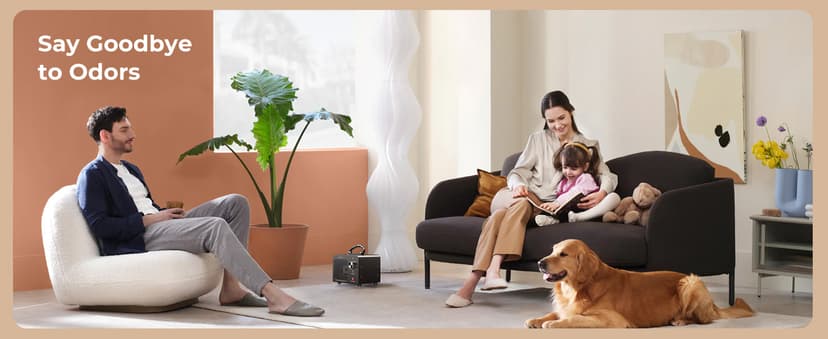 Ozone Generator 48,000mg, Commercial Ozone Machine Odor Removal, High Capacity O3 Ionizer Air Purifier Deodorizer, Portable Mini for Car, Home, Smoke, Pets, Industrial, for 4000 Square Feet -Black