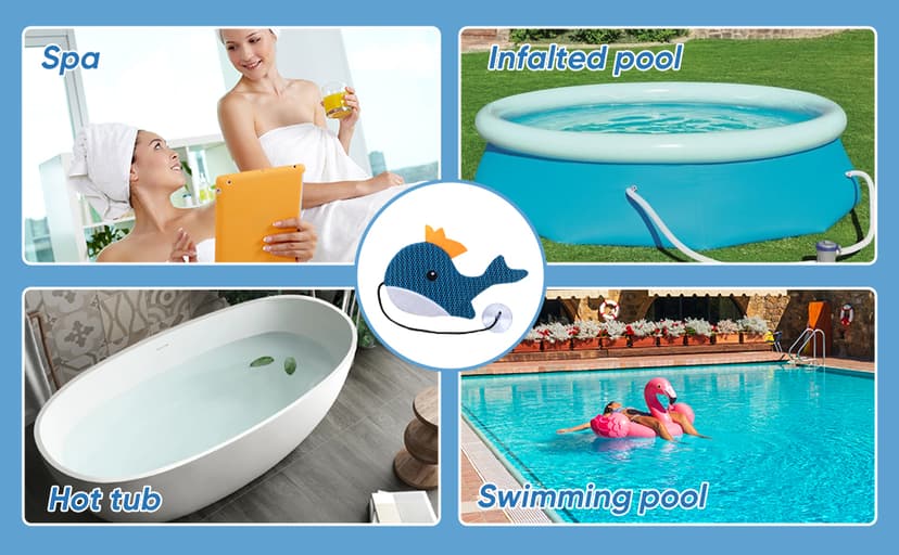 Hot Tub Scum Absorber Whale - 2 Pack Oil Absorbing Hot Tub Floating Sponge Cleaner Absorber, Keeps Water Clear, Reusable Pool Scum Absorber Hot Tub Spa Accessories