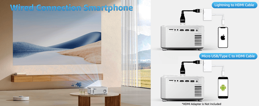 5G WIFI Bluetooth Projector with 100" Screen, 15000L Native 1080P Outdoor Projector, Pericat Home Theater Movie Projector,15W HIFI Speaker Video Projector Compatible with TV Stick/Phone/PC/Xbox