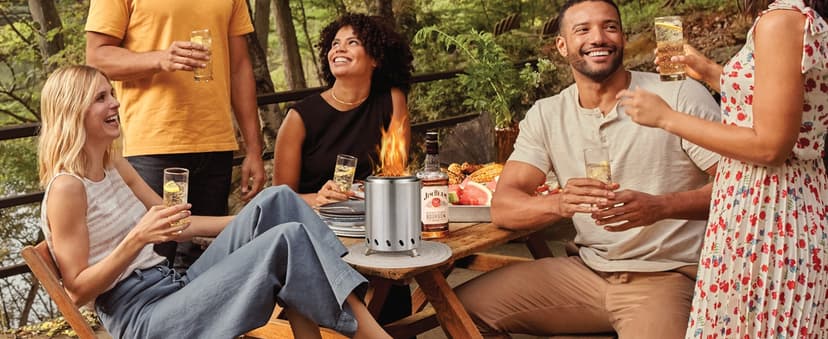 Table Top Firepit 6 Inch - Tabletop Fire Pit Camping Stove 304 Stainless Steel Pellet Patio Heater Portable Smokeless Fire Pit 6"x6.89" Silver