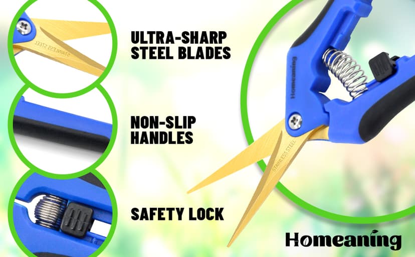 12PCS Pruning Shears with Curved Blades, Garden Trimming Scissors, Gardening Hand Pruning Snips Titanium Coated Precision Bonsai Pruning Shears, Convenient Flower Cutters (Blue)