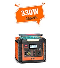 EBL Portable Power Station 300, 110V/330W Pure Sine Wave Solar Generator (Solar Panel Not Included) - Peak 600W Backup Lithium Batteries AC Outlet for Blackout Outdoors Camping Hunting Travel