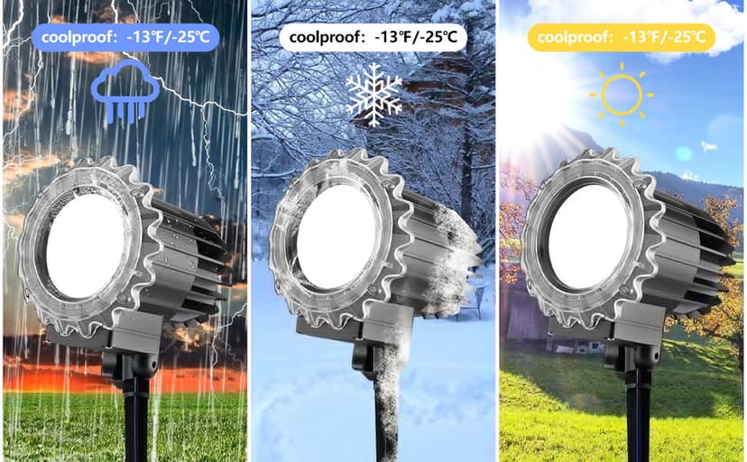 Christmas Snowflake Projector Lights, Indoor Outdoor Snowfall Projection High Definition LED Lighting Lamp, Waterproof Snow Fall Light Show for Holiday/Party/Garden/Yard/Patio/Landscape (9W)
